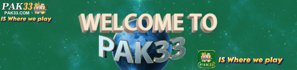 Pak33 Game showing greeting message for new users and app entry interface on Android.
